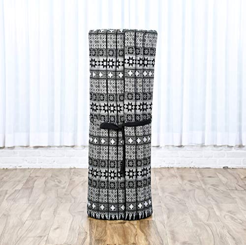 Leewadee Wide Thai Roll Mat 75 x 39 inches Kapok Firm - color: Cbt4 - Black, size: L: 75x39"