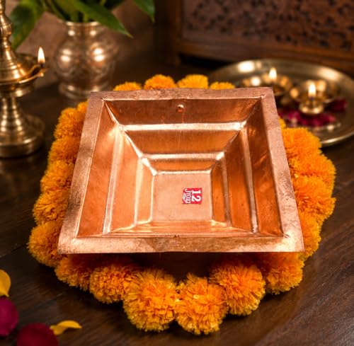 Copper Agnihotra | Copper hawan Kund | Yagya Kund | Homam | Havishyam Mainly Used for Puja (Hawankund Size -8" x 8")