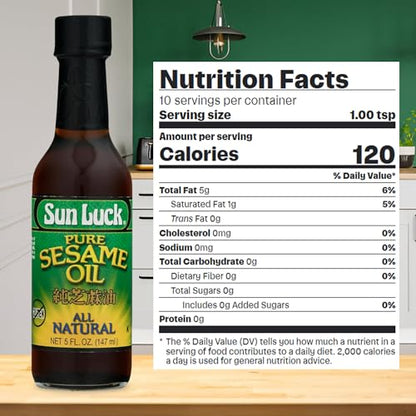 Sun Luck Pure Sesame Oil 5 oz Bottle - size: 5 Fl Oz (Pack of 1)