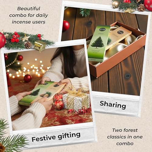 Cedar & Pine - Combo Pack of Incense Sticks - 100 Insence-Sticks of Each Scent - Total 200 Inscents - Natural Insense Made with Non Toxic Ingredients and Essential Oils - color: Cedar & Pine