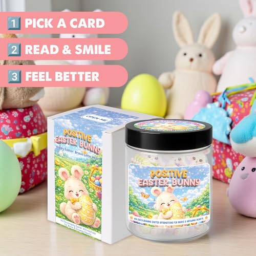 Bible Verse Jar, Mothers Day Gifts For Mom, Birthday Gifts For Women (Positive Easter Bunny) - style: Positive Easter Bunny