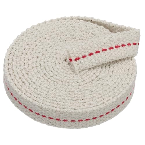 PATIKIL 1/2" Wide 6 Feet 100% Cotton Flat Wick, Oil Lamp Wicks with Red Stitch for Kerosene Lamp Lantern Oil Burner - color: Red, size: 1/2" x 6 Feet