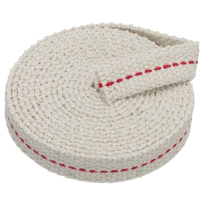 PATIKIL 1/2" Wide 6 Feet 100% Cotton Flat Wick, Oil Lamp Wicks with Red Stitch for Kerosene Lamp Lantern Oil Burner - color: Red, size: 1/2" x 6 Feet
