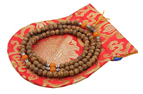 DharmaObjects Tibetan Buddhist Meditation 108 Beads Genuine Bodhi Seed Mala for Compassion