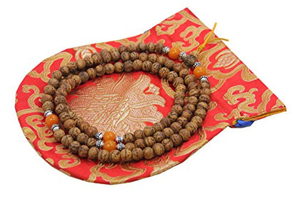 DharmaObjects Tibetan Buddhist Meditation 108 Beads Genuine Bodhi Seed Mala for Compassion