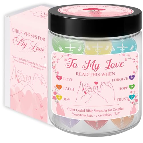 Faith Love Bible Verse Jar - Christian Mothers Day Gifts for Wife Girlfriend, Christian Gifts for Women Men Scripture Cards for Bible Study Anniversary Valentine Birthday Couples Gift for Her Him - style: BIBLE VERSE FOR MY LOVE