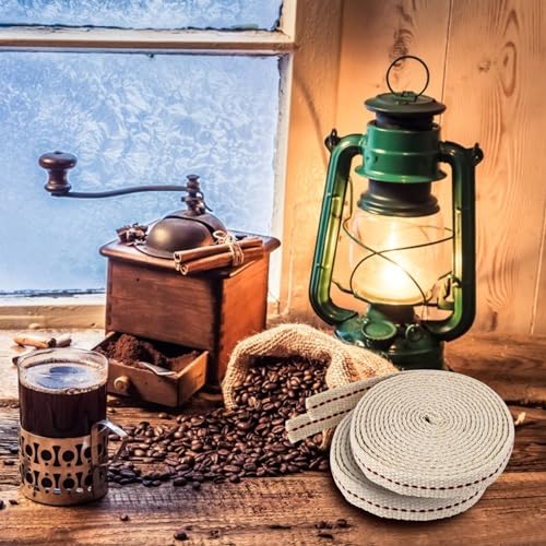 1 Roll/6.5 Feet Flat Oil Lamp Wick, 1/2 Inches Cotton Wick Replacement for Kerosene Burner, Lantern, Lamps (1, 1/2 inch) - size: 1/2 inch