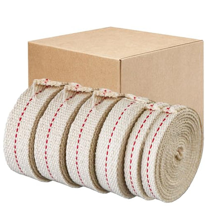 39 Feet (6 Rolls Oil Lamp Wicks), Includes 3 Sizes 1/2'' 3/4'' 7/8'' Inch Oil Lantern Wick, Soft Flat Cotton Wicks for Oil Lamps and Oil Burners, 6.6 Feet per Roll - style: Mixed Wicks
