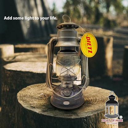 Light of Mine - Dietz #76 Original Unfinished Oil Lantern Bundle Including 6-Pack of 100% Cotton 1/2" Replacement Wick Strips (#76, UF) - style: Unfinished