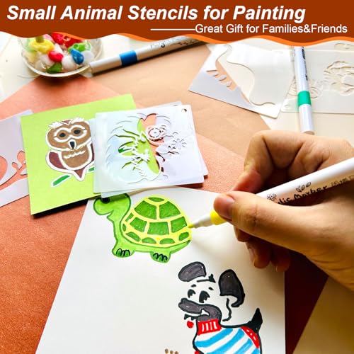 Animal Stencils for Painting, 64 Pcs 3 Inch for Cards Rocks Kids Crafts - color: Animal