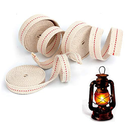 19.5 Foot /3 Rolls Oil Lamp Wick, 1/2 Inch Oil Lantern Wick, 3/4 Inch Flat Cotton Wick, 7/8 Inch Oil Lamp Wicks Burner with Stitch, 6.5 Feet per Roll - size: 1/2 Inch, 3/4 Inch, 7/8 Inch