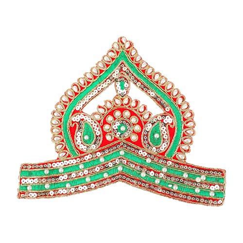 Mukut God Idol for Laddu Gopal Radha Krishna Deity Jewellery-10" - size: 7.5 Inches X 10 Inches
