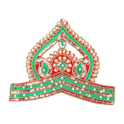 Mukut God Idol for Laddu Gopal Radha Krishna Deity Jewellery-10" - size: 7.5 Inches X 10 Inches