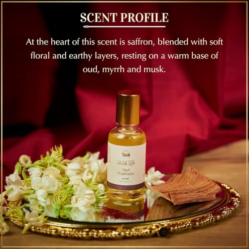 Dukhni Oud Mukhalat Attar Oil 30ml Saffron Oud Aroma | Islamic Gifts