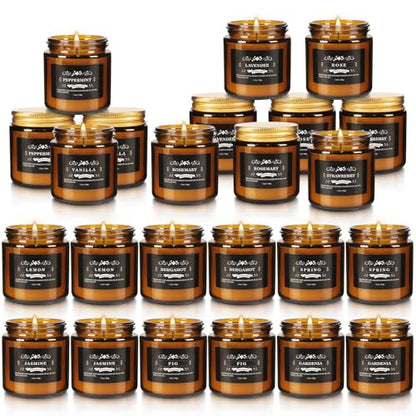 YOROXRG 24 Pcs Scented Candles with Added Natural Essential Oils, 3.05oz, Suitable for Various Festivals, Parties, Yoga, and Home Scene - color: 24P Brown