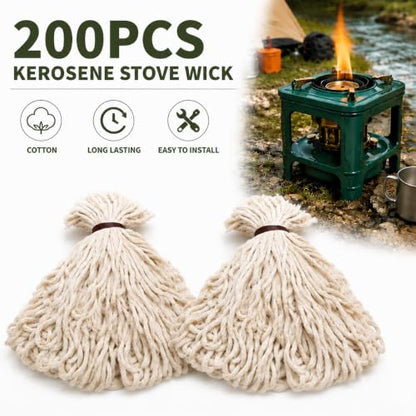 200Pcs Cotton Kerosene Stove Wick for Camp Heater Outdoor Light Spare