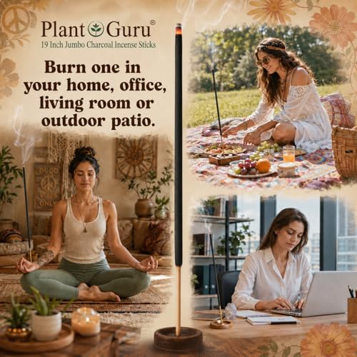 Jasmine Exotic Incense Sticks Jumbo 19 Inch Long - Bulk 1 Bundle 27 to 30 Sticks - Natural 19" Extra Large with A Smooth Aroma that Burns for 3 to 4 Hours Each.
