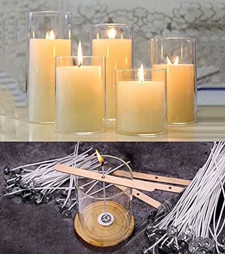 pice QPZ 200 ft Braided Candle Wicks 100% Cotton 21 PLY for Candle Pillars in 1 3/4 inch Dia, for Paraffin Wax Soy Beeswax Candle Making, Sold Separately 200 PCS Candle Wick Sustainer Tabs Metal 14mm - size: 21 PLY 200 ft Wick