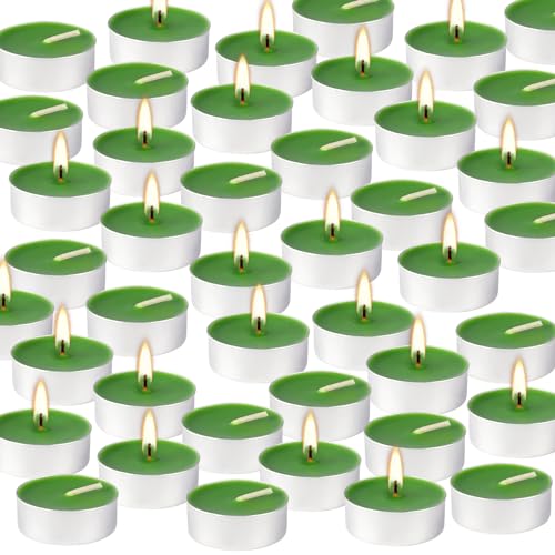 100 Pack Scented Tealight Candles 4 Hours, Spring Aromatherapy Candles for Votive Home, Wedding Holiday and Emergency (Dark Green) - color: Green, size: 100 Pack