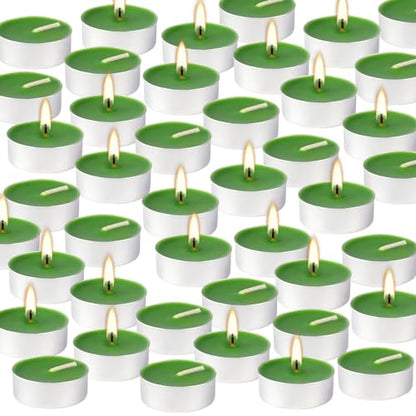 100 Pack Scented Tealight Candles 4 Hours, Spring Aromatherapy Candles for Votive Home, Wedding Holiday and Emergency (Dark Green) - color: Green, size: 100 Pack