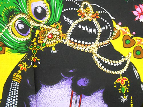 Ladoo Gopal Cotton sequin sitara batik Wall Hanging Painting : Size 43"x30" Inches - color: Laddoo Gopal - Bal Krishna