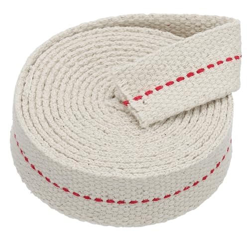 PATIKIL 7/8" Wide 6 Feet 100% Cotton Flat Wick, Oil Lamp Wicks with Red Stitch for Kerosene Lamp Lantern Oil Burner - color: Red, size: 7/8" x 6 Feet