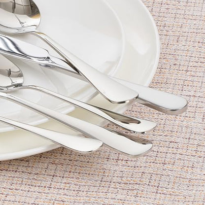 HIKAA 4 Pcs Dinner Spoons Set, 18/10 Stainless Steel Spoons - size: 4-Piece, style: DINNER SPOONS