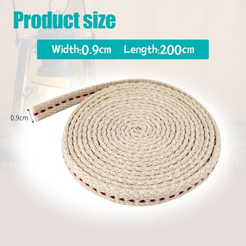 1 Roll Oil Lamp Wick - 6.5 Feet Roll, 3/8 Inch Flat Cotton Wick Replacement - Perfect for Oil Lamps, Lanterns, and Oil Burners (3/8 inch) - size: 3/8 inch