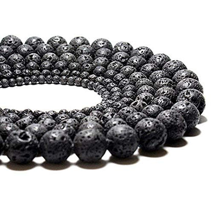 Natural Stone Beads 100pcs 6mm Black Lava Round Genuine Stone Beading Loose Gemstone Hole 1mm DIY Beads for Essential Oil Yoga Bracelet Necklace Earrings Jewelry Making (Black Lava Stone Beads,6mm) - color: Black Lava Stone Beads, size: 6mm