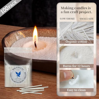 Pearled Candle Wick 2.2 Inch White Cotton Wicks 100-Pack - Premium Metal-Free & Lead-Free Candle Wicks for Candle Making - color: White-2.2 Inch-100pcs