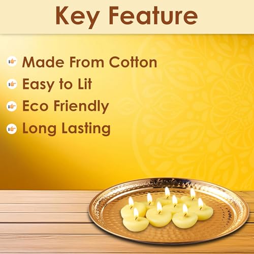 Satvik Pure 100 Pcs Cow Ghee Wicks Readymade Cow Ghee Cotton Wicks Diya/Ghee Diya/Puja Batti for Your Daily Pujan Essential (Upto 30 Mins Time) - size: 100 Pieces