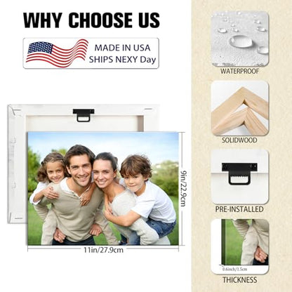 Custom Canvas Prints with Your Photos, Personalized Wall Art for Home Decor - size: 11"L x 9"W