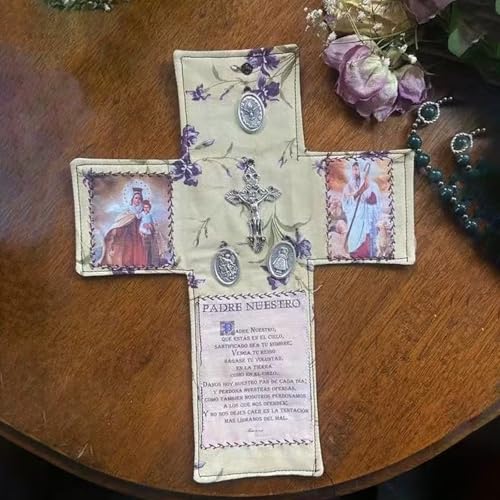 Handcrafted Pocket Shrine Catholic – Portable Travel Prayer Kit & Folding Personal Altar Gifts, Pocket Shrine with Silver Cross, Faith Edition Pocket Devotional, Pocket Prayer & Altar for Spiritual Faith Practices (B) - color: B