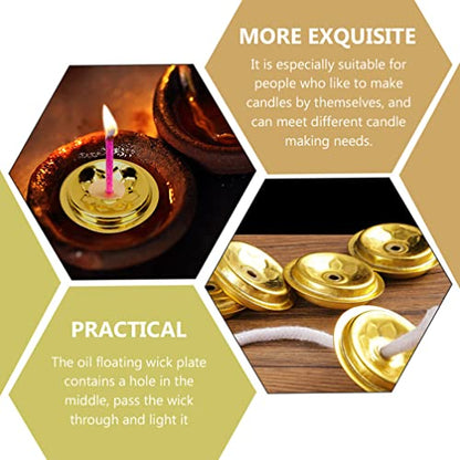 COHEALI Oil Lamp Wick Holder Set 6 Wick Holders with Cotton Wicks Alcohol Lamp Replacement Parts for Candle Making Kerosene Oil Light Indoor Use