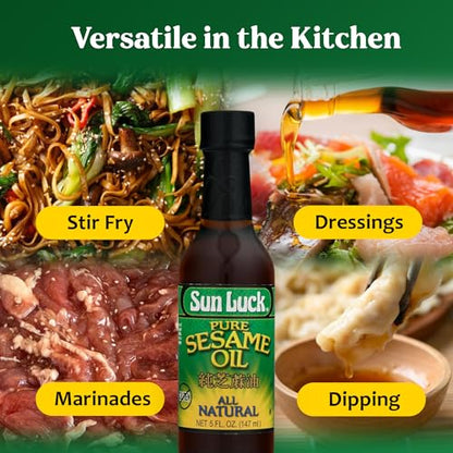 Sun Luck Pure Sesame Oil 5 oz Bottle - size: 5 Fl Oz (Pack of 1)