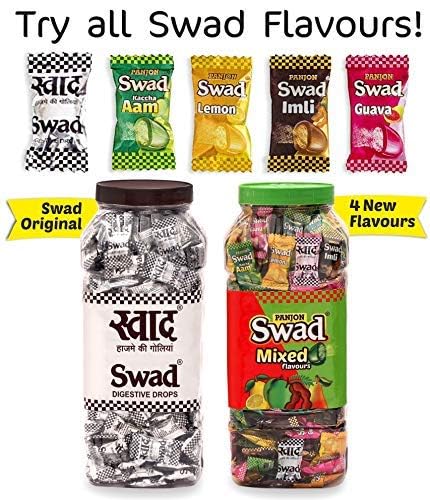 Swad MAHA SAVER PACK- Swad 25 Candy Pouchwith 3 premium bottles of Swad Pachak - ANARDANA, JEERA GOLI & KHATTA MEETHA KHAJOOR (Pack of 3) - style: Saver Pack