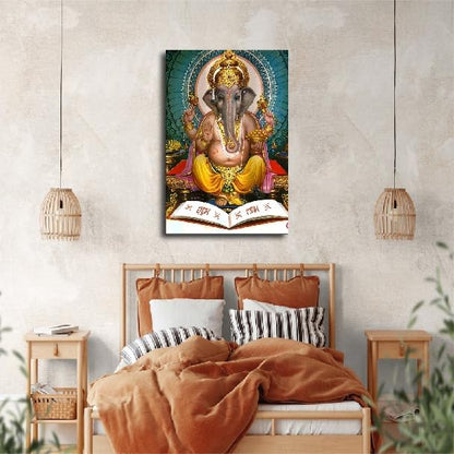 Lord Ganesha Painting Canvas Wall Art Poster Decor for Living Room and Bedroom Wall Modern Home Artworks (Unframe 12in*18in) - size: Unframe 12in*18in