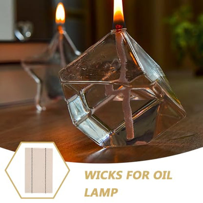 WOONEKY 3pcs Cotton Oil Lamp Wick Replacement - 0.5ft, 4" Wide, Flat Woven Wick for Kerosene Lamps Hurricane Lanterns Oil Burners Home Decor Emergency Lighting - size: 15.00X9.70X0.50CM