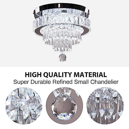 11.8" Crystal Ceiling Light, Flush Mount, Cool White - color: 11.8“-Cool White