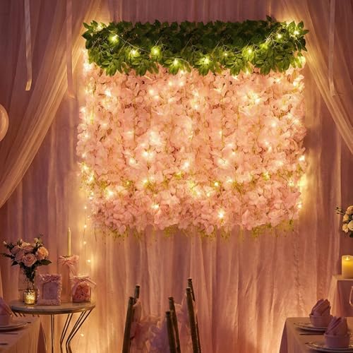 Wisteria Hanging Flowers with Lights, 12 Pcs Artificial Wisteria Garland - color: Light Pink With Lights, size: 12 Pack