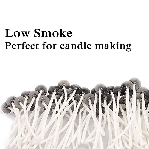 EricX Light 100pcs Candle Wick,3.5" Pre-Waxed Cotton Core for Candle Making - size: 3.5 inch