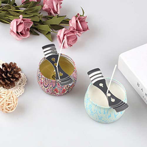DINGPAI 25pcs Metal Candle Wick Holder, Candle Wick Centering Devices - size: 25pcs holders 0pcs stickers