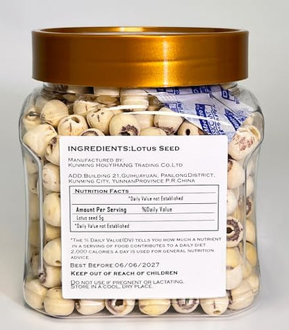 Dried Lotus Seeds- Pure Natural Chinese Herbal Medicine- 14.11oz/400g Used for making soup-Brewing tea-莲子 (Lotus seed)