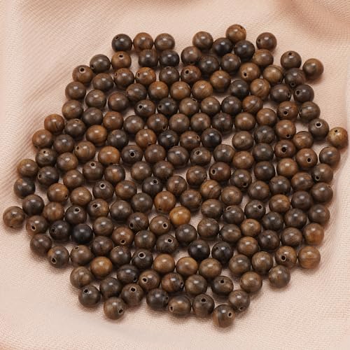 200pcs 10mm Natural Sandalwood Round Mala Beads for Jewelry Making - color: African Sandalwood (200 pcs), size: 10mm Diameter