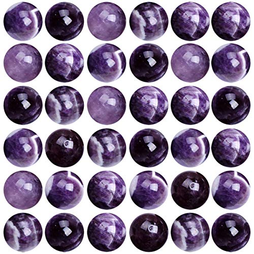 Natural Stone Beads 100pcs 10mm Amethyst Round Genuine Real Stone Beading Loose Gemstone Hole Size 1mm DIY Smooth Beads for Bracelet Necklace Earrings Jewelry Making (Amethyst, 10mm) - color: Amethyst Purple, size: 10mm
