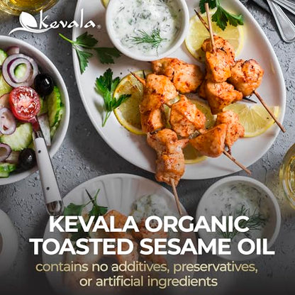 Kevala Organic Toasted Sesame Oil - 12 oz, Cholesterol Free Vegetable Oil - size: 12 Fl Oz (Pack of 1)