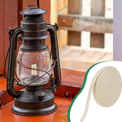 32.8 Feet Oil Lamp Wicks, 1/2 Inch Cotton Oil Lanterns Wick,Replacement Wick for Oil Burners,Kerosene Lamps & Paraffin Lanterns