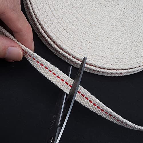 SWATOM Oil Lamp Wicks 33 Feet Roll 1/2 inch Cotton Lantern Kerosene Wick Replacement with Genuine Red Stitch - size: 1/2 Inch Cotton Oil Lamp Wicks 33 Feet