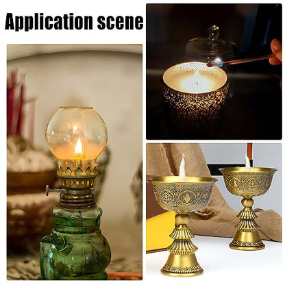 GORGECRAFT 10Pcs Metal Floating Wick Ghee Oil Lamp Disc Holder Candle Float Stand Rack Replacement Table Centerpiece Worship Tealight Wick Centering Devices Buddhist Supplies for Temple Kerosene Fuel