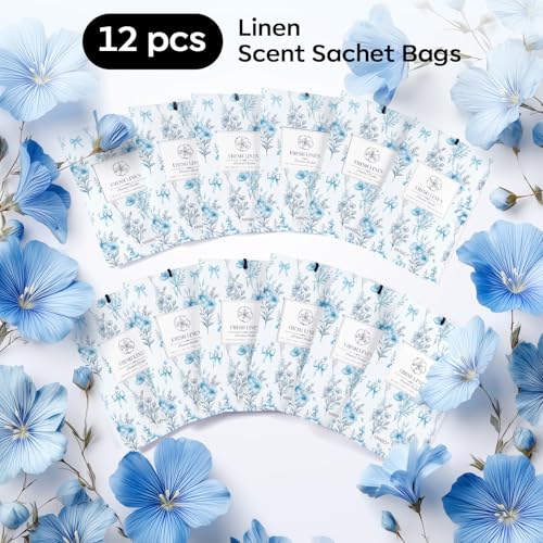 MYARO 20 Pack Linen Scented Sachets, Closet Deodorizer Car Air Freshener - color: Linen, size: 20 Packs